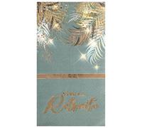 Santex mariage - 12 SERVIETTES PAPIER RETRAITE DORÉ 33X40CM CÉLADON
