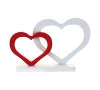Santex mariage Centre de Table Plein Coeurs Blanc/Rouge 20,5 cm
