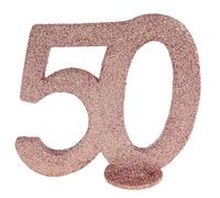 Santex mariage Chiffre Anniversaire Vertical déco, 50 Ans Rose Gold