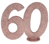 Santex mariage Chiffre Anniversaire Vertical déco, 60 Ans Rose Gold