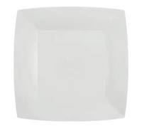 Santex mariage Lot de 10 Assiettes Carrées carton compostables 23x23cm, Blanc
