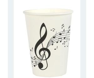 Santex mariage Lot de 10 Gobelets Musique E Sol, Blanc 27cl