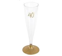 Santex mariage Sachet de 6 Flûtes Pied Or âge 40 Ans