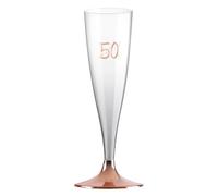 Santex mariage Sachet de 6 Flûtes Pied Rose Gold âge 50 Ans