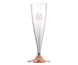 Santex mariage Sachet de 6 Flûtes Pied Rose Gold âge 50 Ans
