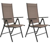 Santiago Set de 2 chaises de camping Santiago - Chaise pliante avec cadre en aluminium - Chaise de plage réglable en 7 positions - Chaises de jardin idéales pour le jardin, le balcon ou le camping - G