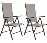 Santiago Set de 2 chaises de camping Santiago - Chaise pliante avec cadre en aluminium - Chaise de plage réglable en 7 positions - Chaises de jardin idéales pour le jardin, le balcon ou le camping - G
