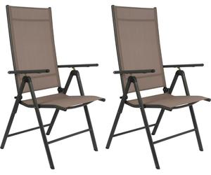 Santiago Set de 2 chaises de camping Santiago - Chaise pliante avec cadre en aluminium - Chaise de plage réglable en 7 positions - Chaises de jardin idéales pour le jardin, le balcon ou le camping - G