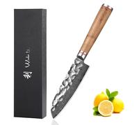 Santoku de 12 cm, acier damas VG10, finition martelée, tranchant en V à 15°