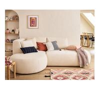 Lisa design Module d'assise gauche Santorini en tissu texturé Beige