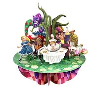 SANTORO Pirouette, Carte de Voeux 3D Pop Up - Alice au Pays des Merveilles - Pour Elle, Pour Enfants, Anniversaire (Noir|Blanc)
