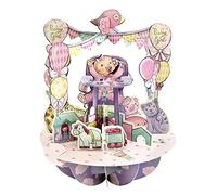 SANTORO Pirouette Carte de vœux pop-up 3D - Bébé fille - Pour bébé fille, premier anniversaire | Cadeau de fête prénatale pour fille | Carte de félicitations pour bébé