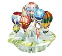 SANTORO Pirouette Carte de vœux pop-up 3D - Montgolfières - Pour lui, pour elle, pour enfants, anniversaire, fête des pères