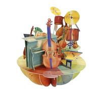 SANTORO Pirouette, Carte de vœux pop-up 3D - Musique - Pour elle, pour lui, anniversaire, merci (rouge|vert|marron)