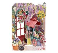 SANTORO Swing Card, Carte De Voeux Pop Up 3D - Fleuriste Et Chariot De Fleurs - Pour Elle, Pour Maman, Anniversaire, Fête Des Mères