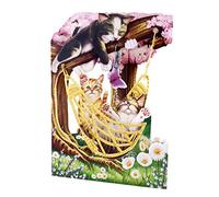 SANTORO Swing Card, Carte De Vœux Pop-Up 3D - Chats Dans Un Hamac - Pour Elle, Filles, Maman, Papa, Fille, Fils | Cadeaux D'Anniversaire Pour Les Amoureux Des Chats