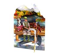 SANTORO Swing Card, Carte De Vœux Pop-Up 3D - Pêche - Pour Lui, Pour Papa, Anniversaire, Fête Des Pères