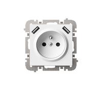 PRISE SIMPLE AVEC ALIMENTATION USB SANTRA/4188-10/EPN 230V 16A Elektro-Plast