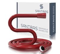 SANTRAS® Flexible de Douche 1,25 m Rouge (RAL 3003) PVC - anti-torsion et anti-pliure | raccord universel 1/2" avec joints pour douche et baignoire