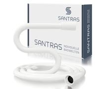 SANTRAS® Flexible de Douche 2,00 m Blanc (RAL 9003) PVC - anti-torsion et anti-pliure | raccord universel 1/2" avec joints pour douche et baignoire