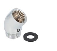 SANTRAS® Raccord coudé de qualité supérieure (version lourde) 1/2" pour connecter le flexible de douche et la douchette à main à 50° - Support de pommeau de douche en laiton poli chromé brillant