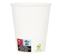 SANYGIENE Gobelet Blanc Carton 20 cl | Lot de 100 Gobelets Blancs | Boissons Froides et Chaudes | Résistant et Isolant Thermique | Idéal Café Expresso