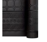 SANYGIENE Nappe Jetable Papier Noir Damassé | Gamme Elégance | Kit de 2 Rouleaux de 25 M Soit 50 M | Largeur 1,18 M | Papier Damassé Déperlant | Déco de Table de Fêtes - Banquets - Séminaires