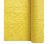SANYGIENE | Rouleau Nappe Papier Jaune | Kit de 2 Rouleaux de 25 Mètres | Largeur de la Nappe 1,20 Mètre | Papier Damassé Légers Effets Relief | Découpage Facile | Déco de Table Extérieure