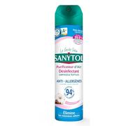SANYTOL - Désodorisant Purifiant à la Fleur de Coton, Fraîcheur Durable pour Votre Intérieur (Aérosol 300mL) - Le Lot De 3