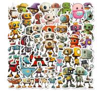 SANYUANHE 100 Autocollants de Robot,pour Jeu Vidéo Robot Autocollants Sticker,pour coques de téléphone portable, bouteilles d'eau, carnet, valise, vélo, snowboard