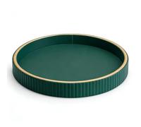 SANZIE Plateau en Cuir, Organiseur de Bureau (Disque Vert) | Plateau décoratif, Plateau valet pour petits objets, cosmétiques, téléphone portable, portefeuille, couverts