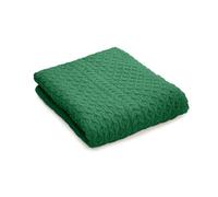 SAOL Jeté de lit en laine mérinos douce irlandaise Aran 236 x 198 cm (vert)