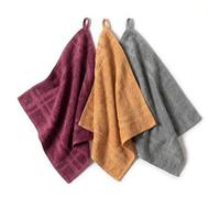 SaoTi Torchon Coton Éponge Absorbant 50x50 cm Lot de Torchons de Cuisine | Torchon main cuisine bouclette avec attache pour suspendre | Torchon vaisselle coton ultra absorbant 3 couleurs tendance