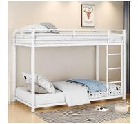 Sapgaks Lit superposé 90 x 200, lits superposés en fer de forme classique, lit pour enfants, lit double, convient aux enfants et aux adolescents, blanc