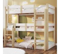 Sapgaks Lit superposé Enfant 90 x 190 cm,lit Mezzanine 2 Places,lit superposé 2 Places Enfants,lit Enfant avec Barriere,lit Mezzanine Enfant,Adolescents et Adultes,Blanc et Naturel
