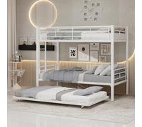 Sapgaks Lit superposé Enfant 90 x 190 cm,lit superposé 3 Places,lit Mezzanine 2 Places,lit Enfant superposé,lit Double Enfant,lit Enfant avec Barriere de sécurité (Blanc,90 * 190 cm)