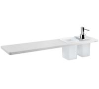 Sapho Abeline - Étagère avec distributeur et verre, 50 cm, blanc mat/chrome AE502-0101-02
