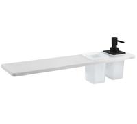 Sapho Abeline - Étagère avec distributeur et verre, 50 cm, blanc mat/noir AE502-0101-03