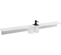 Sapho Abeline - Étagère avec distributeur et verre, 100 cm, blanc mat/noir AE102-0101-03
