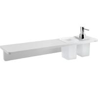 Sapho Abeline - Étagère avec distributeur et verre, 50 cm, blanc mat/chrome AE502-0101-02