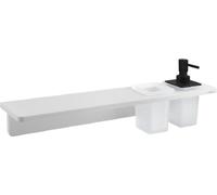 Sapho Abeline - Étagère avec distributeur et verre, 50 cm, blanc mat/noir AE502-0101-03
