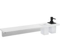 Sapho Abeline - Étagère avec distributeur et verre, 60 cm, blanc mat/noir AE602-0101-03