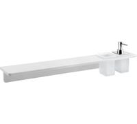 Sapho Abeline - Étagère avec distributeur et verre, 80 cm, blanc mat/chrome AE802-0101-02