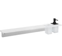 Sapho Abeline - Étagère avec distributeur et verre, 80 cm, blanc mat/noir AE802-0101-03