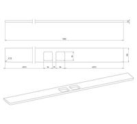 Sapho ABELINE Tablette Rockstone 1000 mm, 2 trous, blanc mat