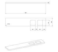 Sapho ABELINE Tablette Rockstone 500 mm, 2 trous, blanc mat