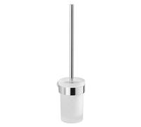 Sapho Accessoires de salle de bains Gedy - Brosse de toilette avec support mural, chrome/verre satiné PI330313