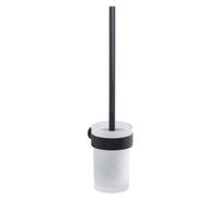 Sapho Accessoires de salle de bains Gedy - Brosse de toilette avec support mural, noir mat/verre satiné PI330314