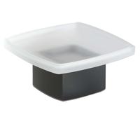 Sapho Accessoires de salle de bains Gedy - Distributeur de savon Lounge, verre dépoli/noir mat 545114