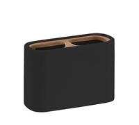 Sapho Accessoires de salle de bains Gedy - Gobelet Ninfea pour brosses à dents et dentifrice, noir/bambou 139814